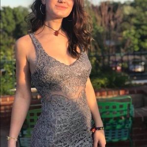 Beautiful silver prom dress